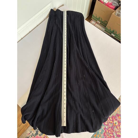 Jarbo Women's 2 100% Merino Wool Black White Flowy Maxi Skirt Witchy Whimsigoth - Picture 7 of 8